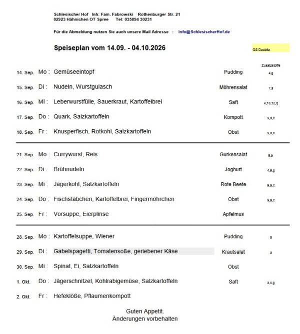 Speiseplan September 2026